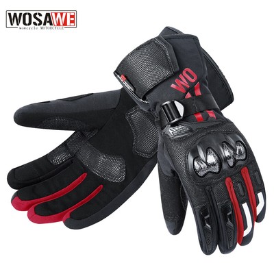 WOSAWE Motorrad Vollfingerhandschuhe Winter Warm Touchscreen Radsport Handschuhe