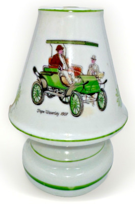 Porcelain Perfume Diffuser Night Lamp Light with 1907 Pope-Waverly Antique Car