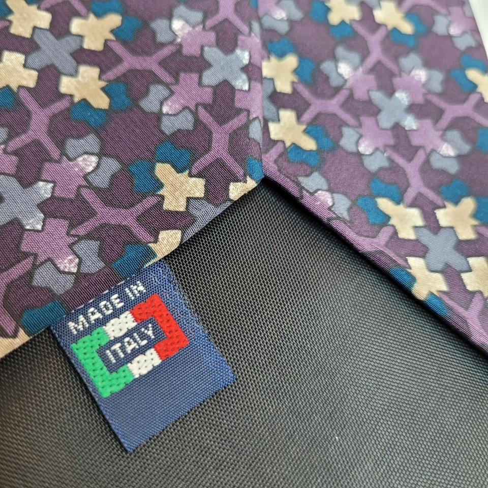 Corbata geométrica azul/dorada Enrico Guccini Foto 2 de 4