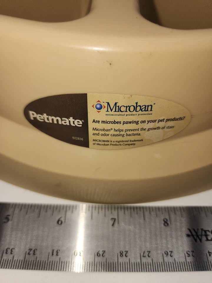 Nuevo Petmate Microban Doble Comedor Perro Cuenco Alimentador Plato Beige Ultra Pesado Foto 3 de 4