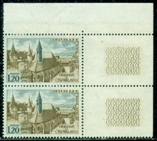FRANCE SCOTT # 1335 PAIR, CHARLIEU ABBEY, MINT, OG, NH, GREAT PRICE!