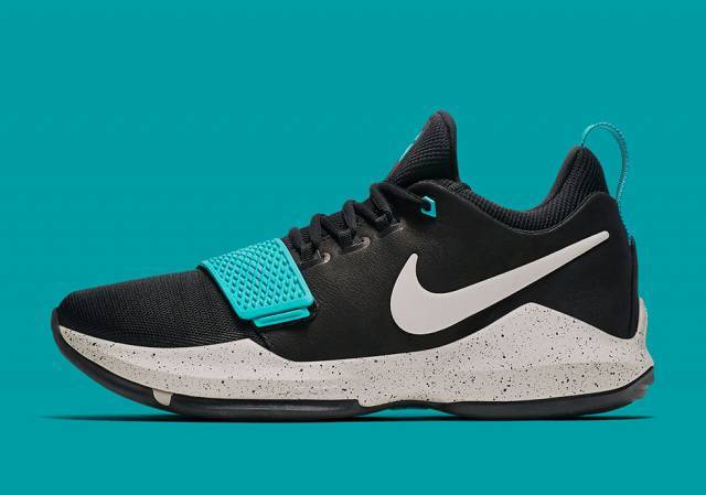 NIKE PG 1 PAUL GEORGE 11 Diamond BLACK AQUA Grey White