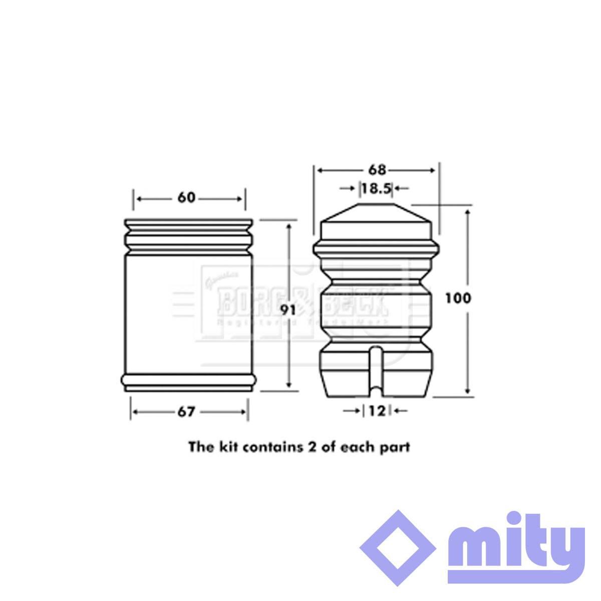 Fits BMW 7 Series 5 Shock Absorber Dust Cover Kit Front Rear Mity