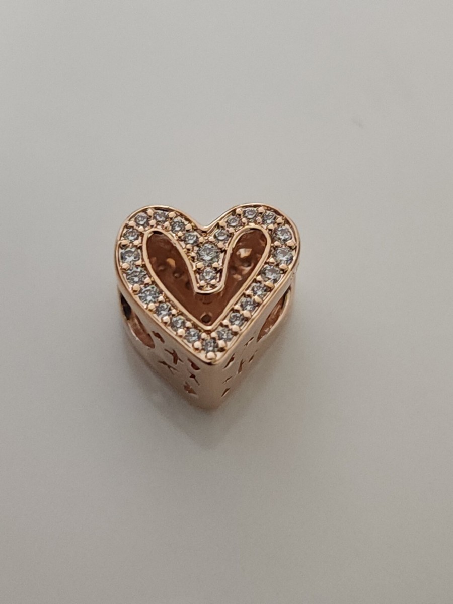 AUTHENTIC PANDORA SPARKLING FREEHAND HEART CHARM #788692C01 | eBay