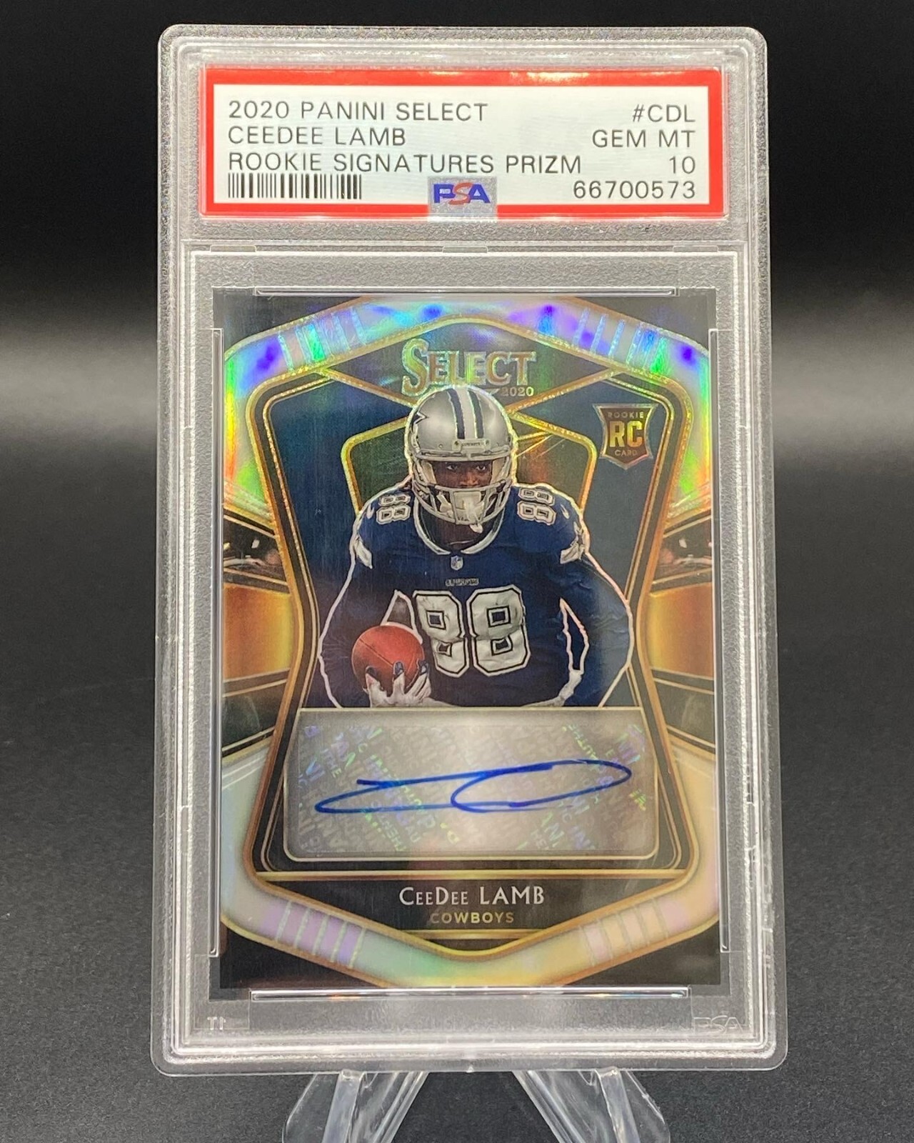 CeeDee Lamb Panini Select Rookie Signatures #CDL Tie-Dye