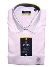 Chaps Dress Shirt Mens Regular-Fit Wrinkle Free Comfort Stretch Pink NWT