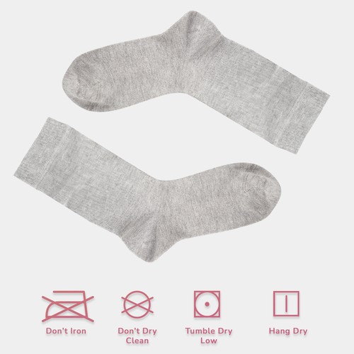 Cosyfeel® Women Loose Diabetic Crew Socks 4-Pack Bamboo Durable Seamless Toe - Picture 54 of 96