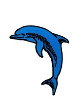 Dolphin Embroidered Iron-On Patch Scuba Diving Backpack Flag