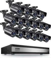 ZOSI 16CH 1080P Security Camera System 5MP Lite DVR CCTV Outdoor Waterproof IP66
