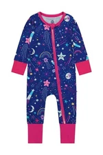 NWT INFANT GIRLS BIRD & BEAN BAMBOO ONE PIECE ZIP PAJAMAS, GALAXY  SIZE 0-3 MO