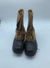 Vintage LL Bean Brown Leather Insulated Maine Hunting Shoe Duck Boots Size 7