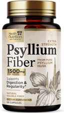 High Absorption Psyllium Husk Capsules 1500mg Daily Fiber Supplement, Psyllium