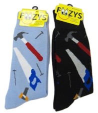 Foozys Handyman Fun Novelty Men's Socks 2 Pair One Black One Blue -Size 10-13