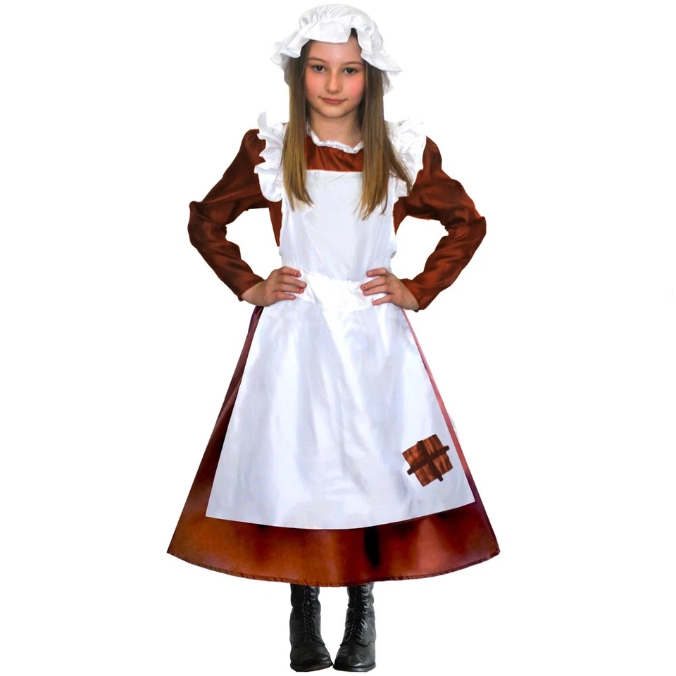 Child Victorian Maid Poor Girls Book Day Week Fancy Dress Costume Kids 5-12 lot - Image 4 of 4