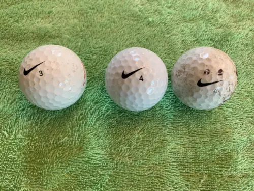 3 NIKE Golf Balls CRUSH #3 & #4 AND CRUSH EXTREME #4 Used Golfballs