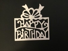 Happy Birthday present die cut embellishments 6 Pcs Assorted colors 2-3/4" H x 3