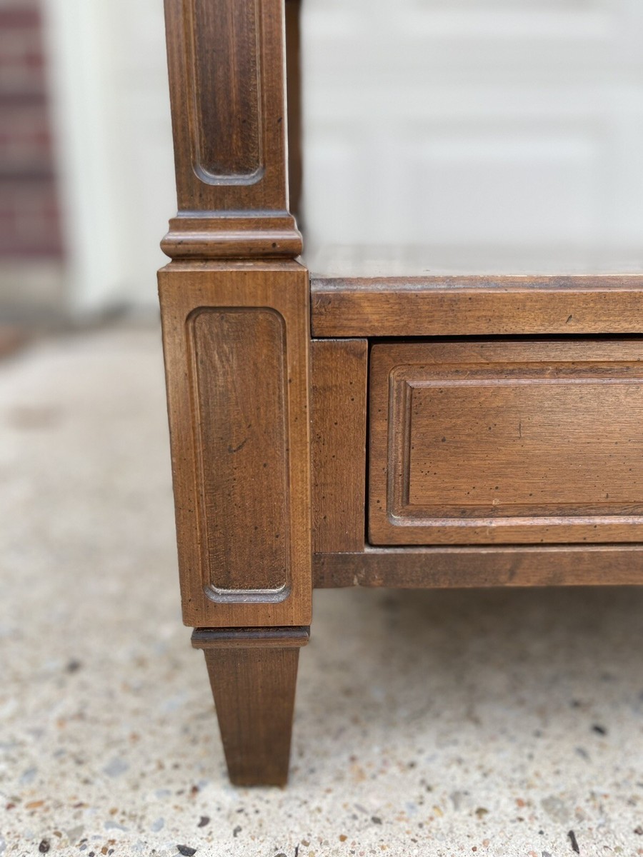 RARE** PAIR of Ethan Allen Classic Manor Cane Top Glass