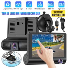 3 lenses Dash Cam Camara De Seguridad Para Carro Auto Delantero/Trasero/Interior