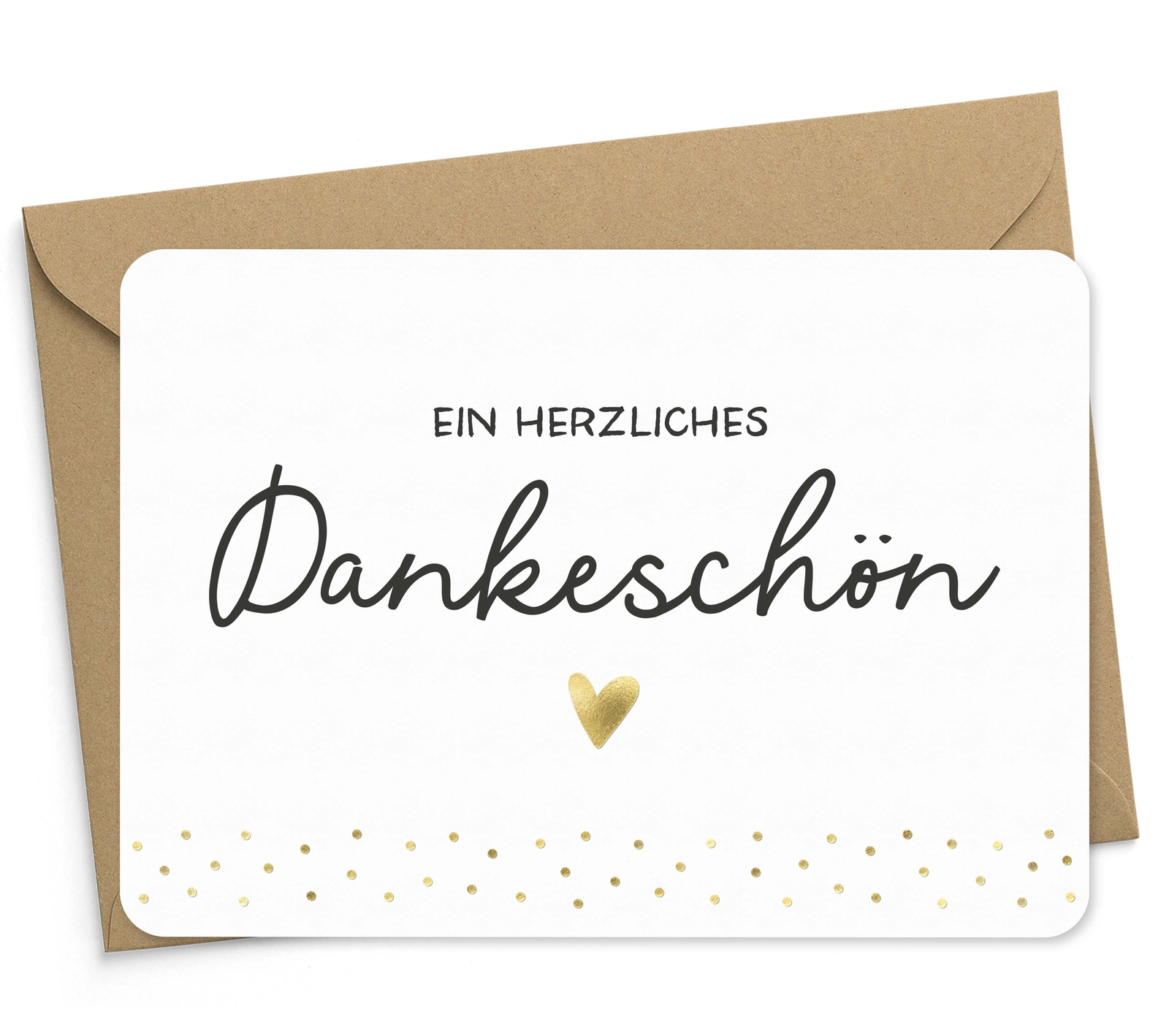 Karte "Ein herzliches Dankeschön" mit Briefumschlag Dankeskarte