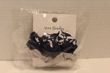New Vera Bradley Scrunchie Steel Blue Medallion Navy Gray 3-piece Set