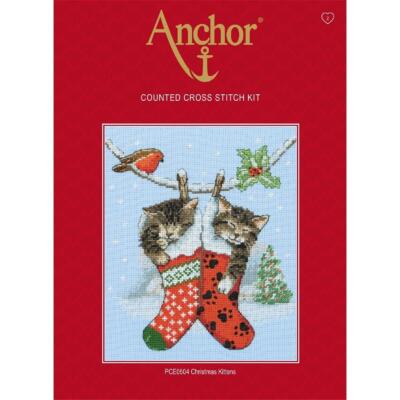 Anchor Kreuzstich-Set ''Weihnachtskätzchen'', Zählmuster