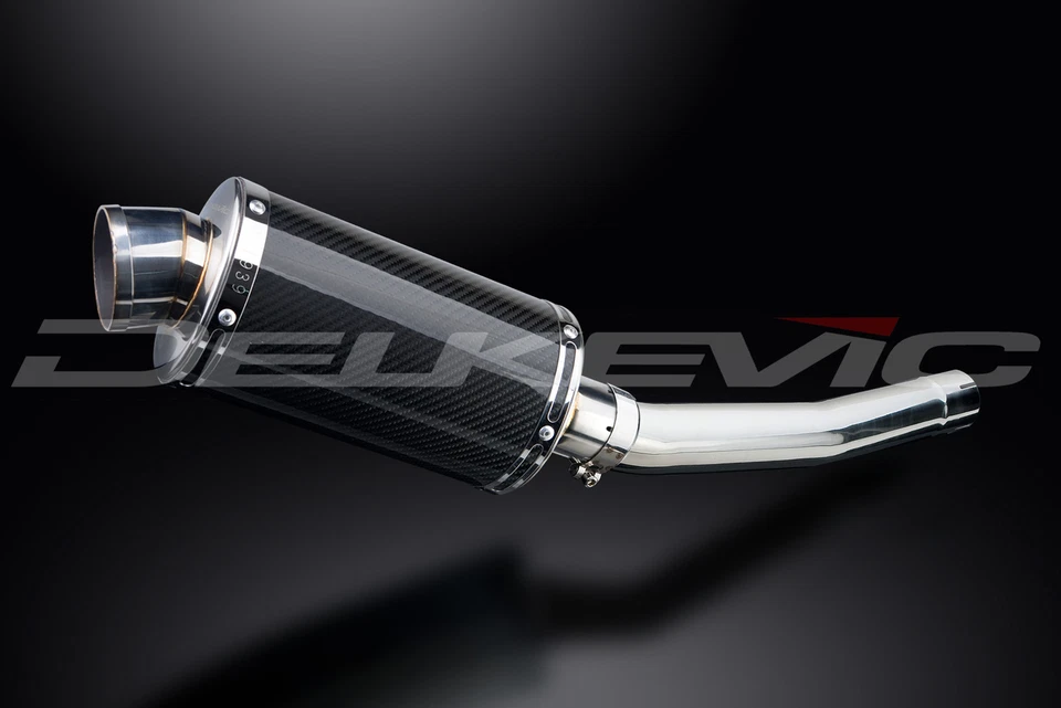 雅马哈 YZF-R6 1998 - 2002 Delkevic Slip On 9 英寸椭圆形碳排气消声器套件 — 第 3/4 张图片