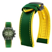 Wasserdichtes Nylon-Kautschuk-Uhrenarmband passend für Omega Breitling Butter...