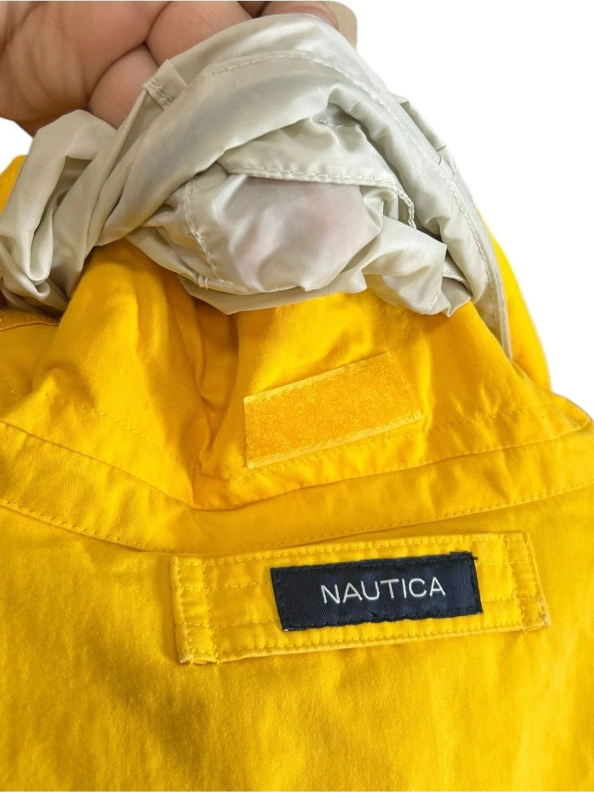 Nautica Vintage 90s Yellow and Navy Reversible Sailing Windbreaker Jacket Size L - product detail image 9