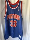 Vintage NBA Champion Jersey Blue Detroit Pistons Grant Hill #33 Size 48 VTG — photo 1