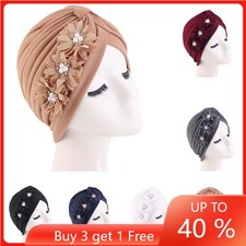 Muslim Pleated Hijab Women Hat Turban Hair Loss Head Wrap Cover Bonnet Chemo Cap