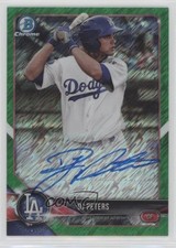 2018 Bowman Chrome Prospect Green Shimmer Refractor 76/99 DJ Peters Auto 0gn6
