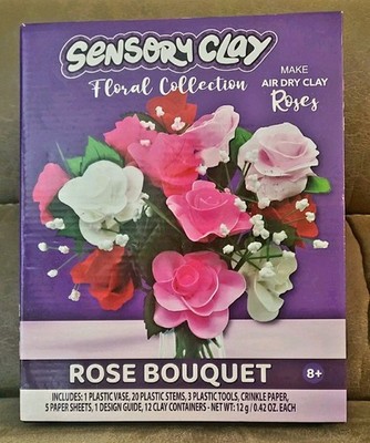 Sensory Clay Floral Collection Rose Bouquet Craft Kit NEW Great Gift Kids Adults