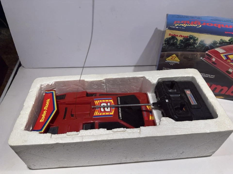 VINTAGE LAMBORGHINI Radio Cont COUNTACH TURBO RC Car Radio Shack Red RC 60_4074 - Image 3 of 4