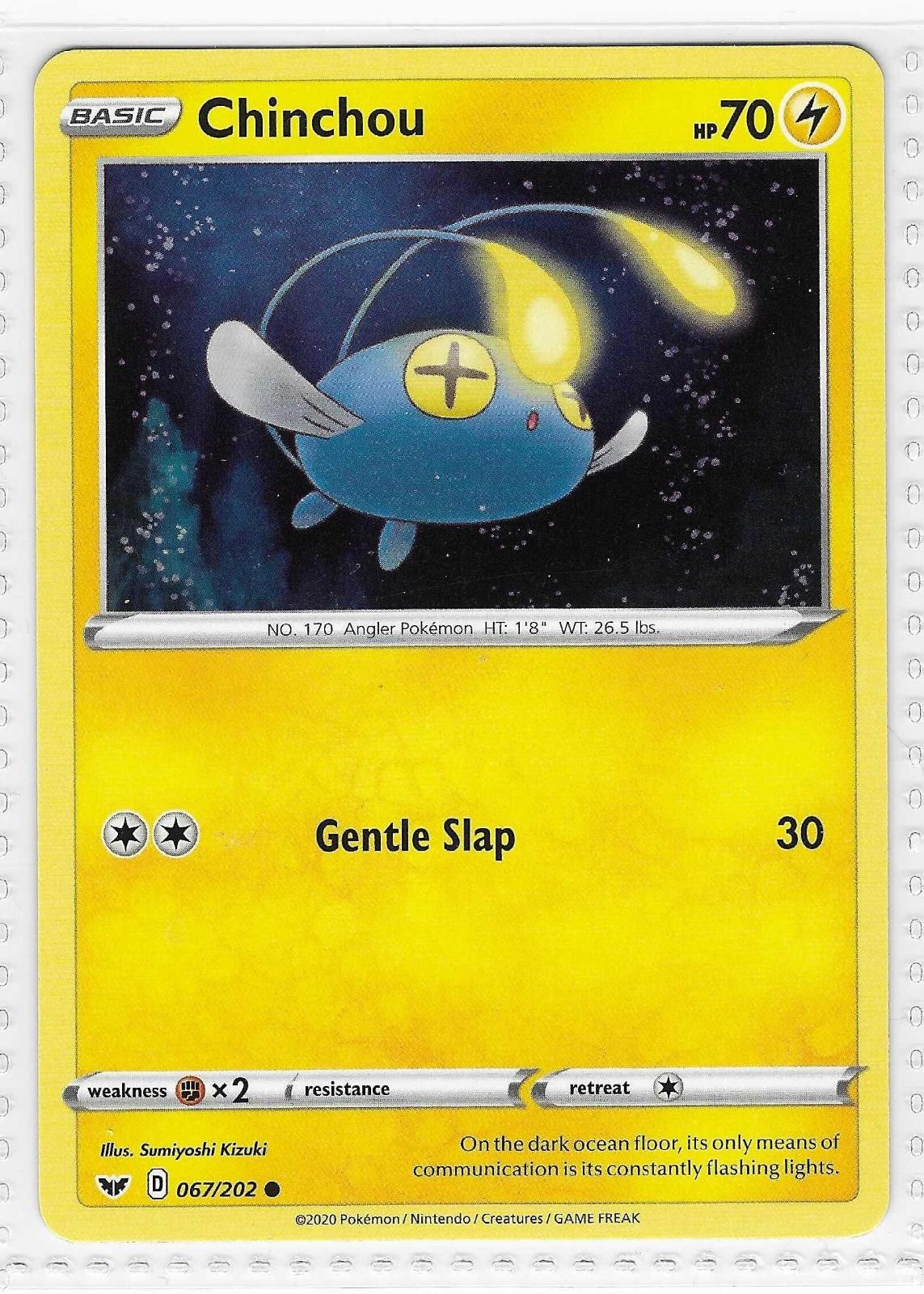Chinchou 067/202 Common Sword & Shield Pokemon Near Mint