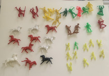 Cowboy  Indian Plastic Horse group Vintage.