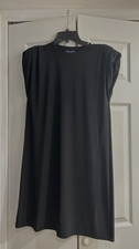 Tommy Hilfiger Black Knit Dress~ Ruched Cap Sleeve~Size 4