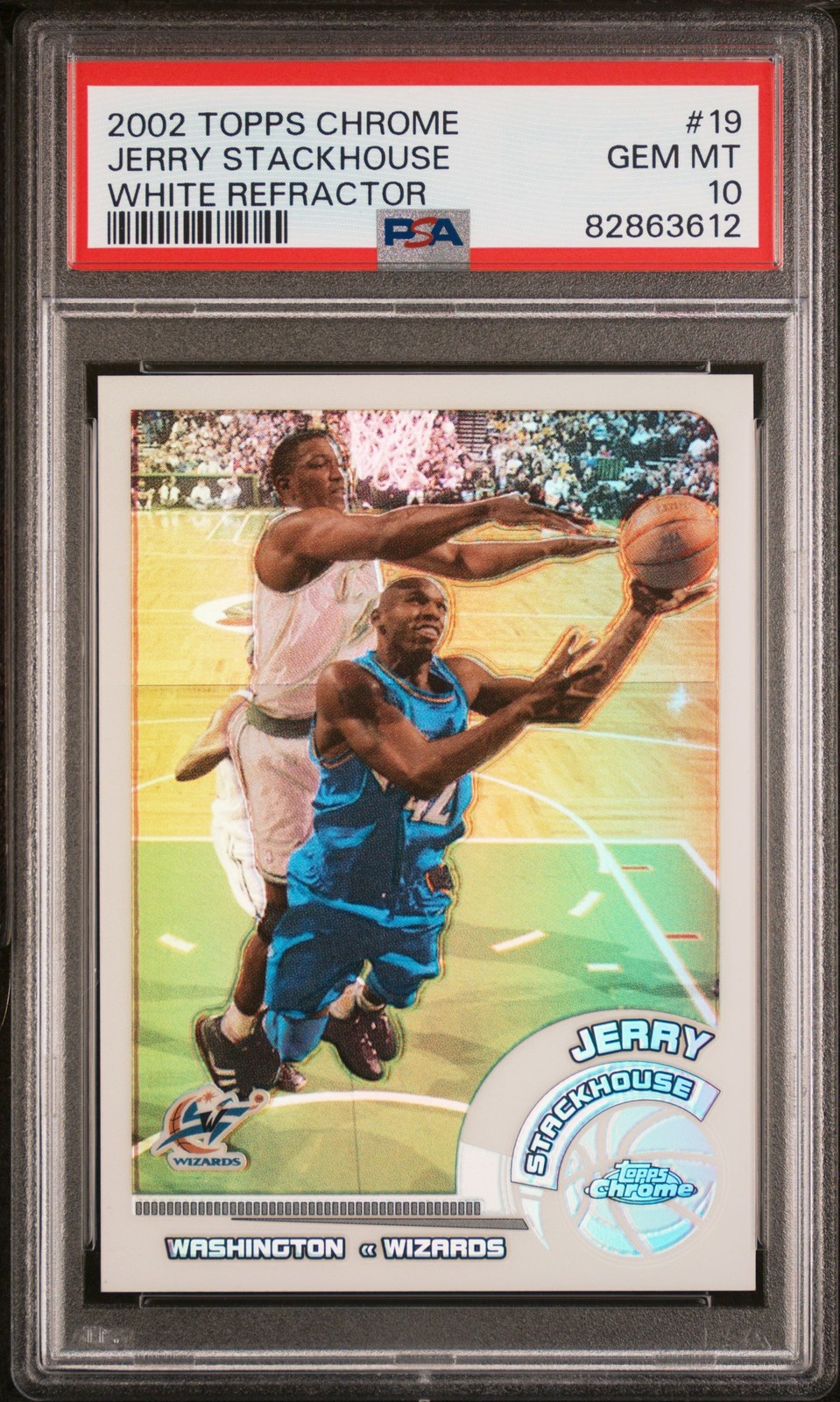 2002 Topps Chrome #19 Jerry Stackhouse White Refractor /249 PSA 10