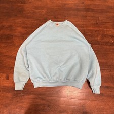 Vintage 80s Fruit Of The Loom Blank Sweatshirt Size XL Color Sky Blue