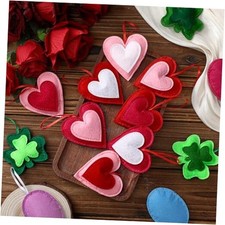 24 Pcs Valentine's Day Heart Ornaments Valentines  Heart Shaped Felt Hanging