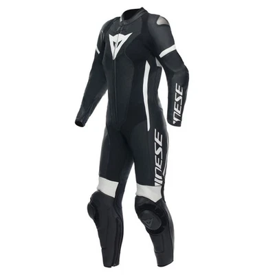 Costume de moto Cuir Femme Dainese GROBNIK Perforé Black/Black/White - Photo 1/4