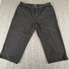 Lauren Ralph Lauren Classic Mid-Rise Black Pants Women  s Plus 18W Cotton