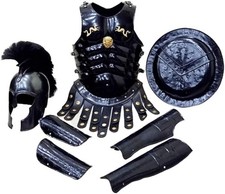 Medieval Achilles Troy Helmet Armor Muscle Jacket Arm & Leg Guard Spartan Shield