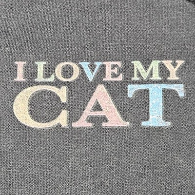 I Love My Cat Hoodie Black Medium Here Kity Kity Purrrrrr Fiesty Loves Me