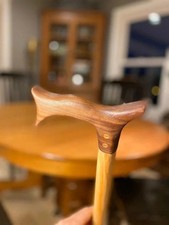 Hand Carved Derby Design Wooden Walking Stick Cane for Men Women Handmade