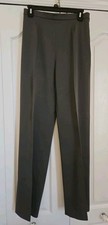 MaxMara Womens Flat Front High Rise Straight Leg Pants Dk Gray Sz 10 Wool Blend