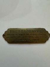 Seagrave Aerial Trucks of Columbus Ohio Patent Plate Badge Emblem