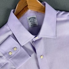 Brooks Brothers Shirt 16 Lavender Purple Regent Fit Oxford Dress Old Money New