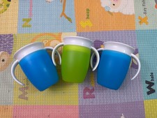 THREE 3 Munchkin Miracle 360 Trainer Cup Green Blue 7oz