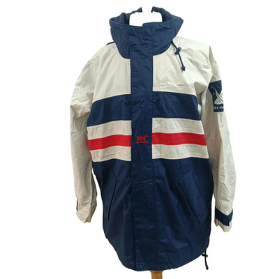 Helly Hansen HH Jacket Windbreaker Twin Sails Blue Hood Mens Size XL