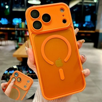 Shockproof Frosted Mag Safe Case For iPhone 17 Pro Max 16 15 14 13 w/ Lens Cover